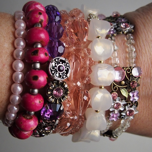 Jewelry - 6 Beads Pearls Stones Crystals Bracelets 1 Avon